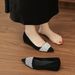 NEW Within The Height Of 5CM Single Shoes Rhinelass Flat Pointed Small Autumn And Winter All Match Soft Sole Women's Shoes Professional Black New_vogvips.com