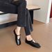 Cameido Soft Bottom Soft Upper French Style Square Toe Mary Jane Flats Ballet Shoes For Spring_vogvips.com