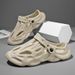 Litfun Summer Clog Sandal For Men New Outdoor Soft Botton Beach Slipper Anti-lip EVA Garden Fahion Hollow Hole_vogvips.com