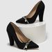 Chic Black Stiletto Pumps With Rhinestone Straps – Trendy Chunky Heel Pointed-Toe Dress Shoes For Women_vogvips.com