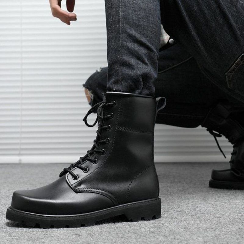 European Warm Series Spring And Autumn Outdoor Anti-Smash Combat Men's High-Top Explosion-Proof Workwear Special Service Training Shoes_vogvips.com