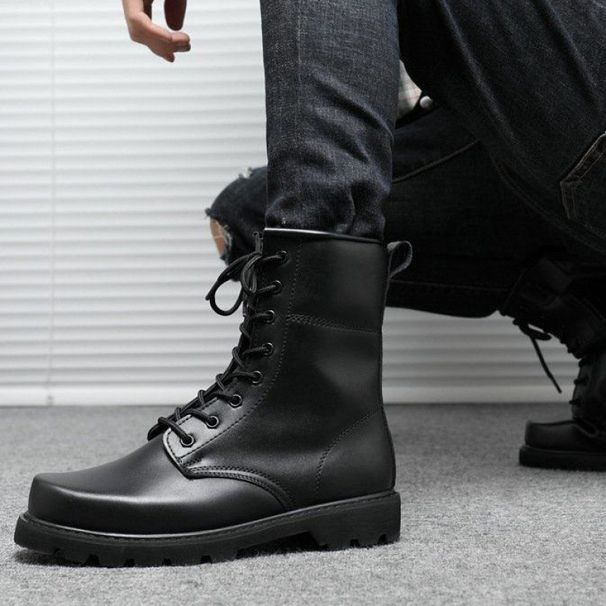 European Warm Series Spring And Autumn Outdoor Anti-Smash Combat Men's High-Top Explosion-Proof Workwear Special Service Training Shoes_vogvips.com