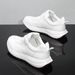 Men's Trendy Thick Soled White Sneakers Breathable Casual Sports Shoes Spring Summer Height Increasing Soft Soled K053_vogvips.com