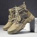 Outdoor Trendy Martin Large Size All-Season Fabric Men's Camouflage Pattern Fleece Lined Thickened Boots_vogvips.com