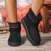 Winter New Style Fleece And Thickened Warm Short-top Snow Boots For Casual Women_vogvips.com