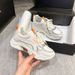 2023 Women's Trendy Chunky Casual Sports Shoes White Leather round Toe Fashionable Versatile Running Shoes for Dropshipping_vogvips.com