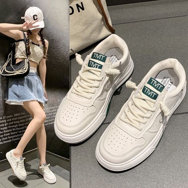 Platform Running Women Tennis Shoes Woman Walking Chunky Sneakers White Casual Vulcanized Shoes_vogvips.com