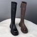 Black For Women 2024 New Autumn Winter Korean Slimming Height Increasing British Style Thick Sole Long Boots_vogvips.com