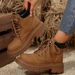 New Martin Women's Height Increasing Fashion Outdoor Home Series Yellow Boots_vogvips.com