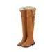 New Women's Boots, Over-the-knee Boots With Lining, Cotton Boots, Low-heeled Boots, Large-size Women's Shoes_vogvips.com
