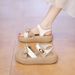 Women's Summer New Style Bow-pierced Sandals, Casual Thick-soled, Versatile, Hook-and-loop Slip-on Shoes_vogvips.com