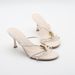 Elegant Strappy Heeled Sandals With Metallic Buckle - Chic Open-Toe Slides For Women, Comfortable & Stylish_vogvips.com