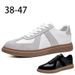 Retro Leather Color Matching Platform Casual Sports Board Shoes Dexun Flying Weaving Matte Platform Men's Shoes_vogvips.com
