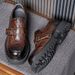 New Horse Carrying Buckle Loafers With Round Toe Casual For Men, Made Of Genuine Leather And British Business Thick_vogvips.com