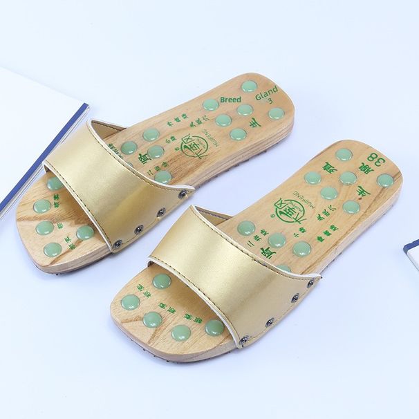 Factory Direct Sale Summer Massage Clogs One-Line Carved Couple Non-Slip Home Paint-Free Flat Sandals_vogvips.com