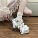 shoes Are Cute Sweet Satin High With Lolita Bows, Elegant Platform, And Transparent Heels_vogvips.com