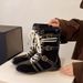 Cowhide Version~Flat Inner Height Increasing Martin For Women 2025 New Boxing Suede Leather Lace-up Short German_vogvips.com