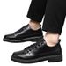 Translation: Men's Shoes For Spring And Summer - Casual Shoes, Height Increasing Chef Shoes, Black Work Shoes, Korean Style Martin Shoes For Men._vogvips.com