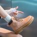 Couple Style Martin 2022 Autumn Workwear Women's Short Ins Thick Sole Yellow Boots Women B801_vogvips.com