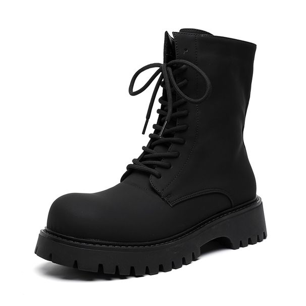 Martin Boots Men's Retro High-top Thick-soled Heightening Tooling Leather Boots Locomotive Men's Boots_vogvips.com