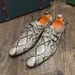 Cross-Border Snake Pattern Small Buckle Trendy Business Formal Slip-On Men's Leather Shoes British Pointed Toe_vogvips.com