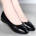 Working Mother Shoes Flat-soled Beef Tendon Soft-soled Medium And Old Single Shoes Flat Heel Non-slip Shallow Mouth Women's Small Leather Shoes_vogvips.com