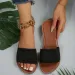 Womens Knit Strap Slide Sandals Casual Flat Open Toe Slip On Summer Shoes_vogvips.com