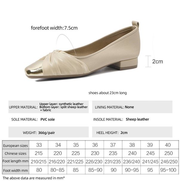 cameido Women's Low - Heeled Slip - On Shoes With Soft Soles, Soft Uppers, Square Toes And Low - Cut Openings_vogvips.com
