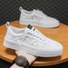 Men's Casual Canvas Sneakers - Breathable Summer Shoes With Lace-Up Design, Lightweight & Comfortable For Daily Wear_vogvips.com