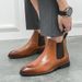 New Fashion Chelsea Boots Men's Brown Retro High-top Men's Boots European And American Fashion Boots British Gentleman Leather Boots_vogvips.com