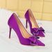 3265-H37 Banquet Fashion Korean Edition Slim Women's Shallow Mouth Pointed Water Diamond Bow Single Shoes High Heels_vogvips.com