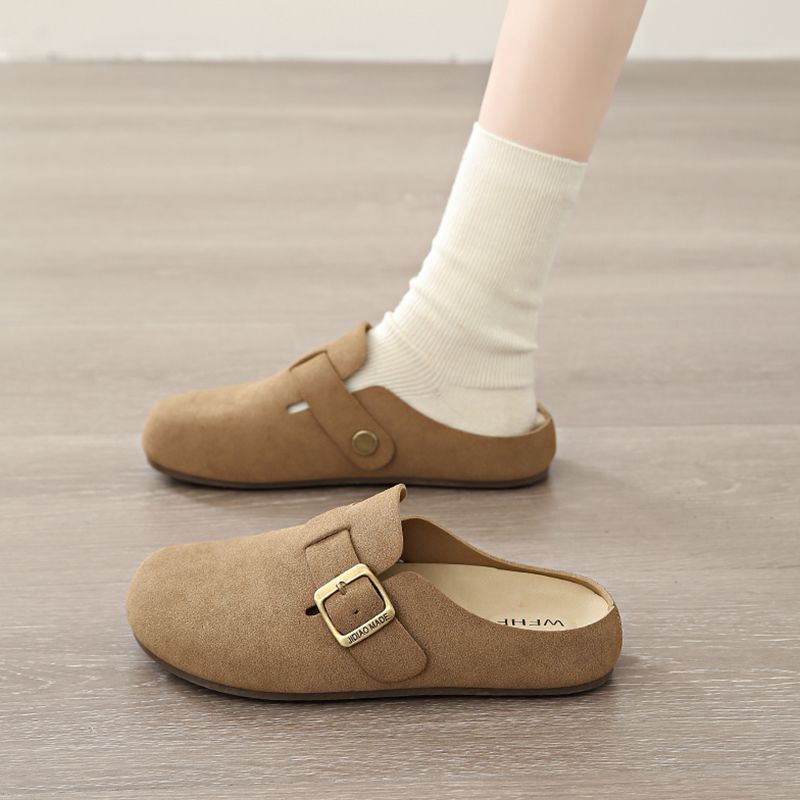 Women's Versatile Belt Buckle Baotou New Fashion Soft Bottom Comfortable Non-slip Drag Slippers_vogvips.com
