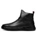 European Warm Series Waist Martin Boots Men Soft Zipper Casual Outdoor Work Trendy Korean Style British High Top Leather Shoes Black_vogvips.com