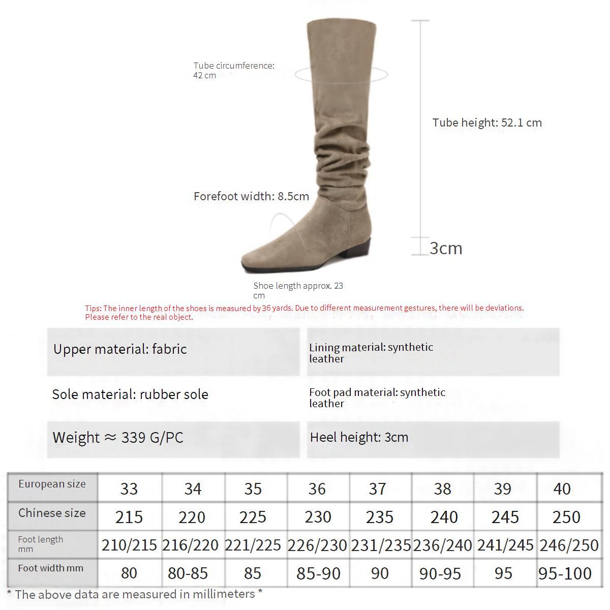 Cameido Women's French Style High - Tube Long Boots Pointed Toe Chunky Heel Suede Pleated Stack Boots Western Boots_vogvips.com