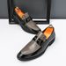 New Fashion Men's British Black Business Casual Loafer Shoes Daily Driving Office Leather Shoes One Foot Pedal Lazy Brown Banquet Dress Wedding Men's_vogvips.com