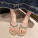 New Women's Beach Summer Fashion Outdoor Thick Sole Wedge Flip-Flops High Heel Beach Slippers_vogvips.com