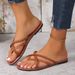 Korean Style Plus Size Women's 2024 Summer Outdoor Ins Trend Woven Flat Fashion Vacation Beach Shoes_vogvips.com