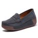 2024 Spring/Summer New Student Sneakers For Women Korean Style Genuine Leather Wedge Casual Shoes Women's Single Shoes_vogvips.com