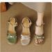 Retro Soft Leather Thick-Soled High-Heeled Open-Toe For Women, 2025 Summer New Style, Woven Color-Block Chunky Heel_vogvips.com