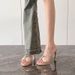 Elegant Rhinestone Twisted High-Heel Sandals Women, Chunky Heel, Waterproof Platform, Sexy Open-Toe Mules For Outdoor_vogvips.com
