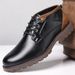 HPIOPL Men's Classic Martin Boots - Vintage Style Work Boots With Side Zipper & Metal Accents, Comfortable Round Toe, PU Leather_vogvips.com