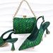 Women's banquet shoe bag set simple bright rhindiamond-decorated pointed stiletto daily commute wear_vogvips.com