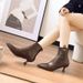 Women's Short Boots With High Heels And Pointed Toes, Spring And Autumn Single Boots, 2025 Thin High-heeled Boots, Mid-calf Fashio_vogvips.com