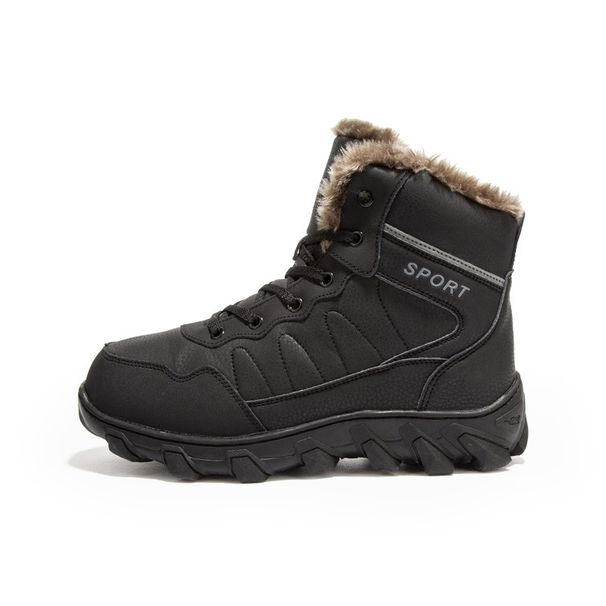 Heavy Winter Snow Boots Large Cotton Over Large Size Hiking Men's Fleece Military Boots Work Boots Snow Boots_vogvips.com