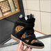 Women's Ankle Boots Color Block High Top Flat Ankle Boots For Women With Hidden Heel Lift Velcro Closure Multi-color Casual Shoes_vogvips.com