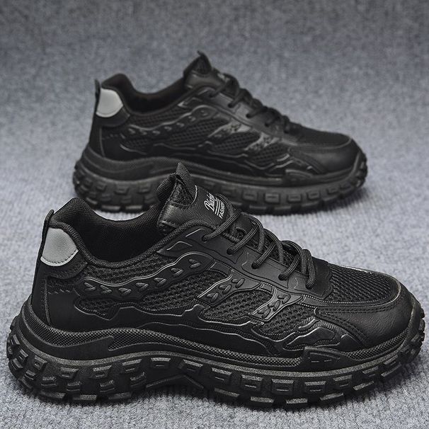 Designer Shoe Men's Winter Breathable Wear Resistant Tire Sole Work Black Sports Height Increasing Dad Trendy Shoes_vogvips.com