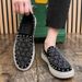 European Station Fashion Men's Shoes New Leather Casual Loafer Shoes Trendy Rivet Crystal Diamond Men's Shoes With Low Top Casual Shoes_vogvips.com