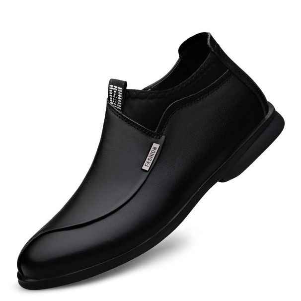 Men's Round Head Splicing Casual Shoes Overfoot Leather Shoes Men's Casual Velvet Leather Shoes_vogvips.com