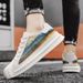 Cold-adhesive Printed Hollow Niche Ice Silk Breathable Board Broadcast Seashell Head Catwalk Work Shoes_vogvips.com