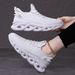 Cross-border Plus-size Casual Fashion Women's Blade Twist Sole Sneakers, Mesh Thick-soled Height-increasing S, Dad_vogvips.com
